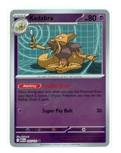 Kadabra 055/132 Uncommon Reverse Holo ME01: Mega Evolution Pokemon NM - Image 1