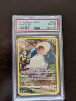 Pokemon Snorlax Trainer Gallery Lost Origin #TG10/GG30 PSA 10 - Image 1