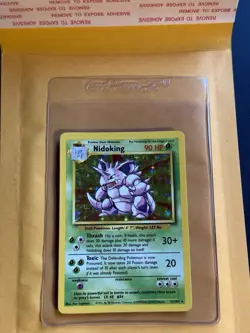 Nidoking 11/102 Holo Rare, Base Set Vintage Pokemon Card 1999 MP see photos - Image 1