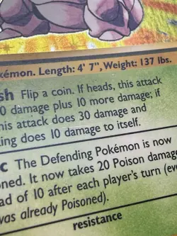 Nidoking 11/102 Holo Rare, Base Set Vintage Pokemon Card 1999 MP see photos - Image 5