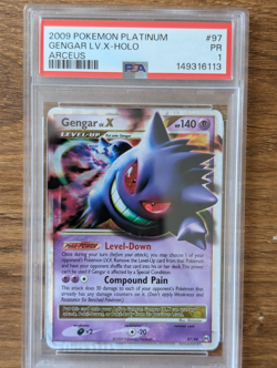 2009 Pokemon Platinum Arceus PSA 1 Gengar LV.X Holo #97 FRESH GRADE SLAB - Image 1