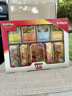 Pokemon TCG Scarlet & Violet 151 5-Pack of Mini Tins and 4 Promos Costco Bundle - Image 1
