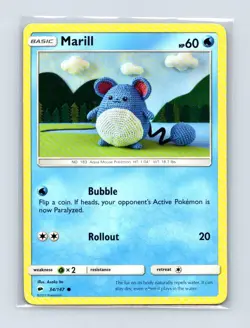Marill 34/147 Common Burning Shadows Pokemon Lightly Played - Image 1