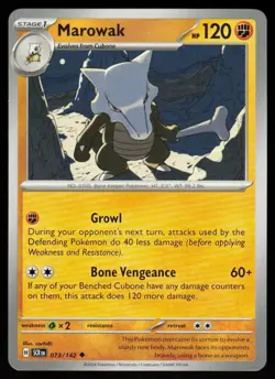 Marowak 73/142 Uncommon Stellar Crown Pokemon Near Mint - Image 1