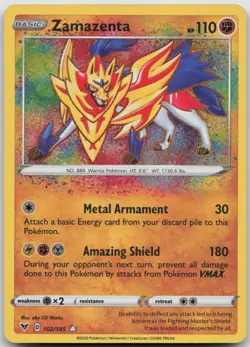 Zamazenta 102/185 Amazing Rare Vivid Voltage Pokemon NM/M - Image 1