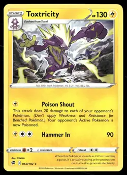 Toxtricity 069/192 Rebel Clash Pokemon NM - Image 1