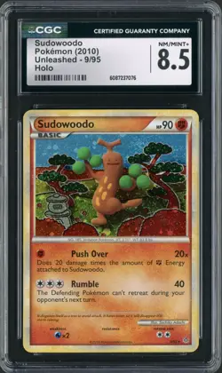 2010 Pokemon Unleashed Sudowoodo Holo Rare 9/95 CGC 8.5 - Image 1