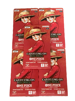 Lot 5x ENGLISH One Piece CCG: Carrying On His Will - Sleeved Booster Pack OP-13 - Image 1