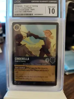 2023 Lorcana Cinderella Knight In Training #14 LGS Promo CGC 10 - Image 1