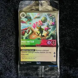 SEALED D23 Mad Hatter Lorcana Unruly Promo Foil Card Disney Gold Exclusive 2026 - Image 1