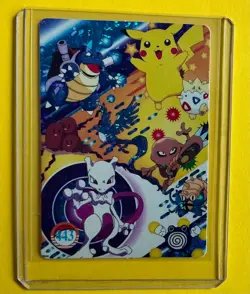 MEWTWO PIKACHU BLASTOISE Pocket Monster Vending Machine Prism Stickers Pokemon - Image 1