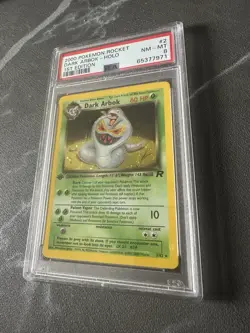 Dark Arbok 1st Edition PSA 8 Team Rocket Holo Pokemon Card 1999 WOTC #2 Rare - Image 2