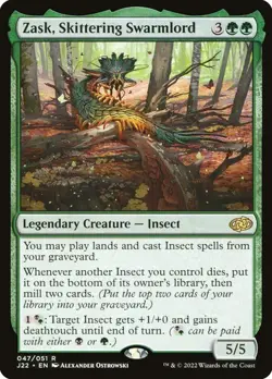 NM Zask, Skittering Swarmlord, MTG, Jumpstart 2022, Magic the Gathering, 47 - Image 1