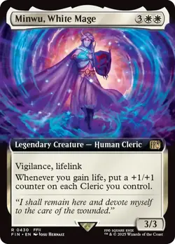 Minwu, White Mage Extended Art Final Fantasy MTG NM - Image 1