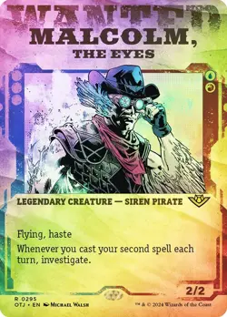 Malcolm, the Eyes Foil Showcase Outlaws of Thunder Junction NM MTG - Image 1