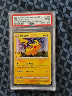 2020 Pokemon Pikachu SWSH039 HOLO General Mills Black Star Promo - PSA 9 - Image 1