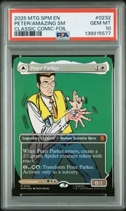 2025 MTG MARVEL'S SPIDER-MAN #0232 AMAZING SPIDER-MAN/PETER PARKER PSA 10 - Image 1