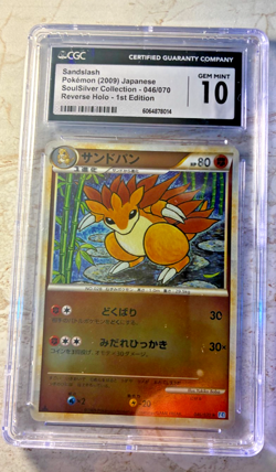 2009 Pokemon Japanese Sandslash Reverse Foil Soulsilver Coll. 1st Edition CGC 10 - Image 2