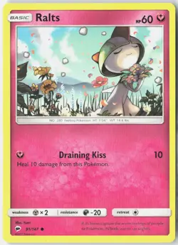 Ralts 91/147 Common Burning Shadows Pokemon Lightly Played - Image 1