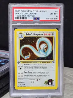 Pokemon Erika's Dragonair 4/132 1st Edition Gym Heroes Holo Vintage 2000 PSA 8 - Image 1