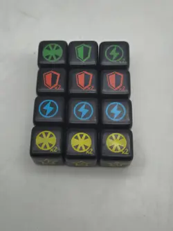 Yugioh Dungeon Dice Monsters 12 Piece Die Lot Set Green Yellow Blue Red RARE - Image 2