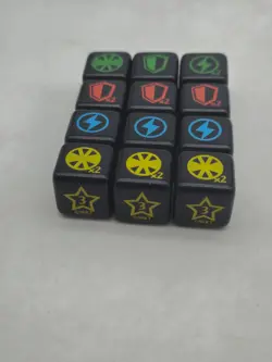 Yugioh Dungeon Dice Monsters 12 Piece Die Lot Set Green Yellow Blue Red RARE - Image 3