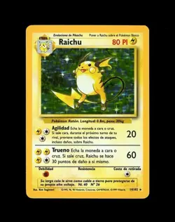 1999 WOTC Pokemon SPANISH RAICHU HOLO 14/102 RARE! LP - - Image 1