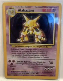 The Pokemon Company Alakazam 1/102 Base Set Holo Stage 2 80 HP Psychic - Image 1