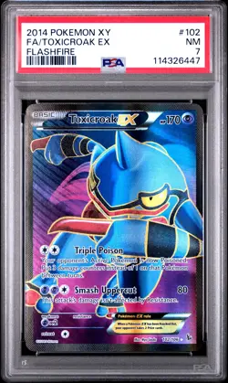 2014 POKEMON FLASHFIRE TOXICROAK EX #102 PSA 7 NM #114326447 - Image 1