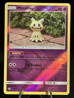 Mimikyu 97/236 Yuka Morri Art Reverse Holo SM Cosmic Eclipse Pokemon TCG - Image 1