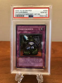 2002 YU-GI-OH Graverobber 1st Edition Pharaoh's Servant PSV-008 - PSA 10 GEM MT - Image 1
