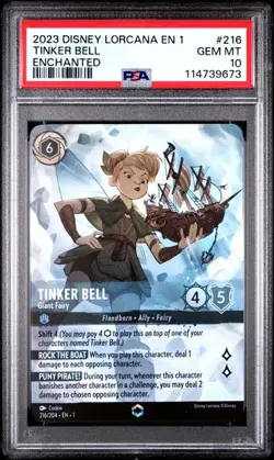 2023 DISNEY LORCANA EN 1 - THE FIRST CHAPTER #216 TINKER BELL ENCHANTED - Image 1