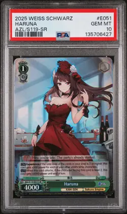 2025 WEISS SCHWARZ AZUR LANE VOL.2 SR #E051 HARUNA PSA 10 - Image 1