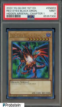 2022 Yu-Gi-Oh 1st Edition Red Eyes Black Dragon Hidden Arsenal Chapter 1 PSA 9 - Image 1