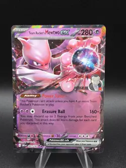 Team Rocket's Mewtwo ex 081/182 Sv10: Destined Rivals Holo Pokemon Card - Image 1