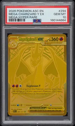 2026 POKEMON ASC EN-ASCENDED HEROES MEGA HYPER RARE MEGA CHARIZARD Y EX PSA 10 - Image 1