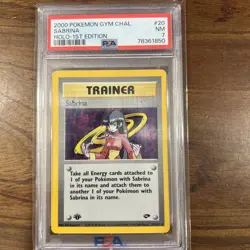 Pokemon 2001 1st Edition Gym Challenge Holo Sabrina 20/132 PSA 7 - Image 1