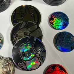 Pokemon TCG Collectible Coin Lot 50+ Mixed Holo & Standard Tokens - Image 3