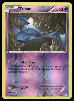 2016 Pokemon Zubat Common Generations 30/83 Reverse Holo HP - Image 1