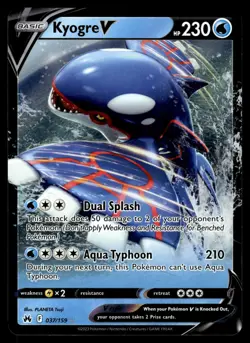 Kyogre V 037/159 Holo V Rare Crown Zenith Pokemon Near Mint - Image 1
