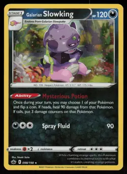 Galarian Slowking 098/198 Holo Rare Chilling Reign Pokemon Holo Near Mint - Image 1
