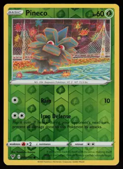 Pineco 008/185 Common Vivid Voltage Pokemon Reverse Holo Near Mint - Image 1