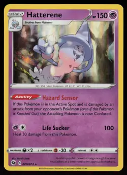 Hatterene 020/073 Rare Champion's Path Pokemon Holo Near Mint - Image 1