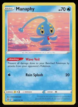 Manaphy 041/172 Rare Brilliant Stars Pokemon Near Mint - Image 1