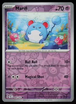 Marill 064/162 Common Temporal Forces Pokemon Reverse Holo Near Mint - Image 1