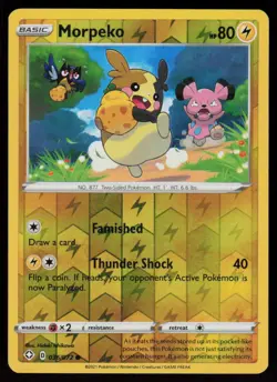 Morpeko 035/072 Common Shining Fates Pokemon Reverse Holo Near Mint - Image 1