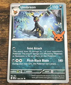 Umbreon Near Mint Trick or Trade Booster Promo Pokemon TCG 130/197 Ship Now - Image 1