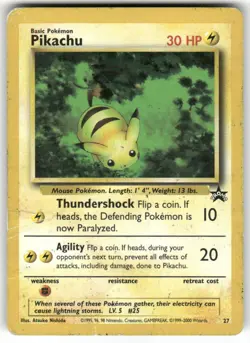 Pikachu 27 Promo Wizards Black Star Promos Pokemon Damaged - Image 1