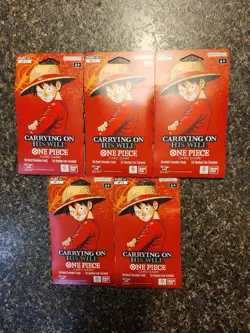 (x5) One Piece TCG: Carrying On His Will Sleeved Booster Pack Lot OP-13 ENGLISH - Image 1