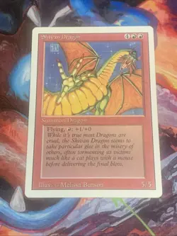 1994 Magic: The Gathering - Revised(3rd) - SHIVAN DRAGON Vintage Rare MTG EX - Image 1